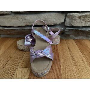 Girls Jellypop Purple Holographic Ella Platform‎ Sandals Sz 5